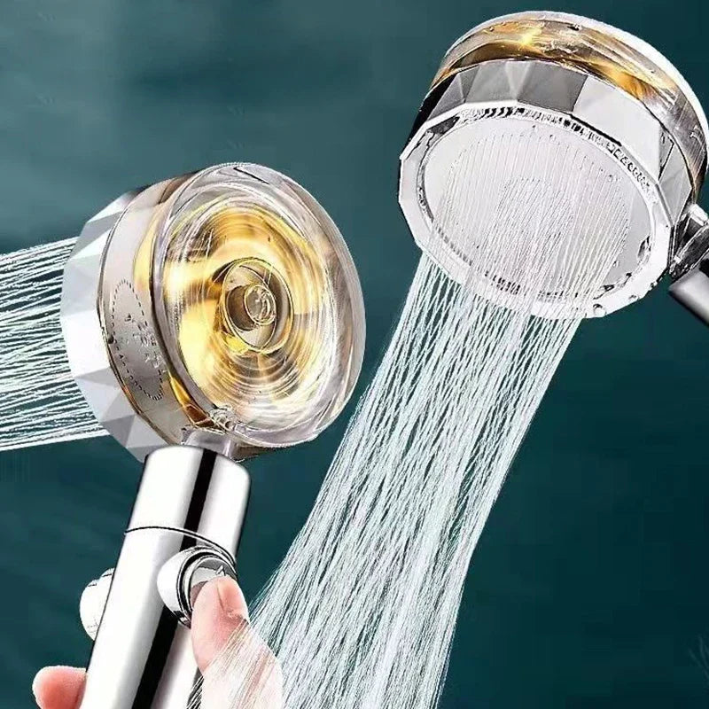 Water-saving Shower Head with 360° Rotation - AquaTurbo-Transparent-Nora Luxe
