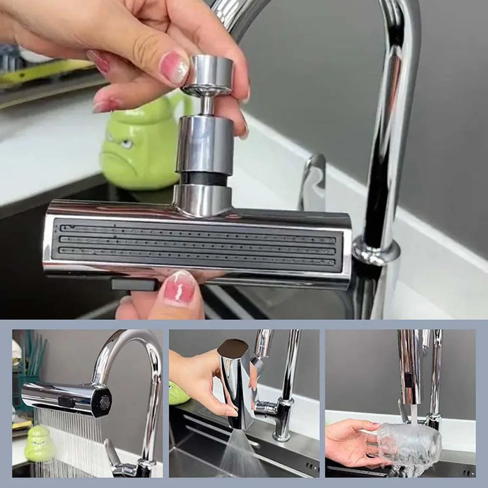 Water-saving Tap Extension - AquaPower-Silver-Nora Luxe