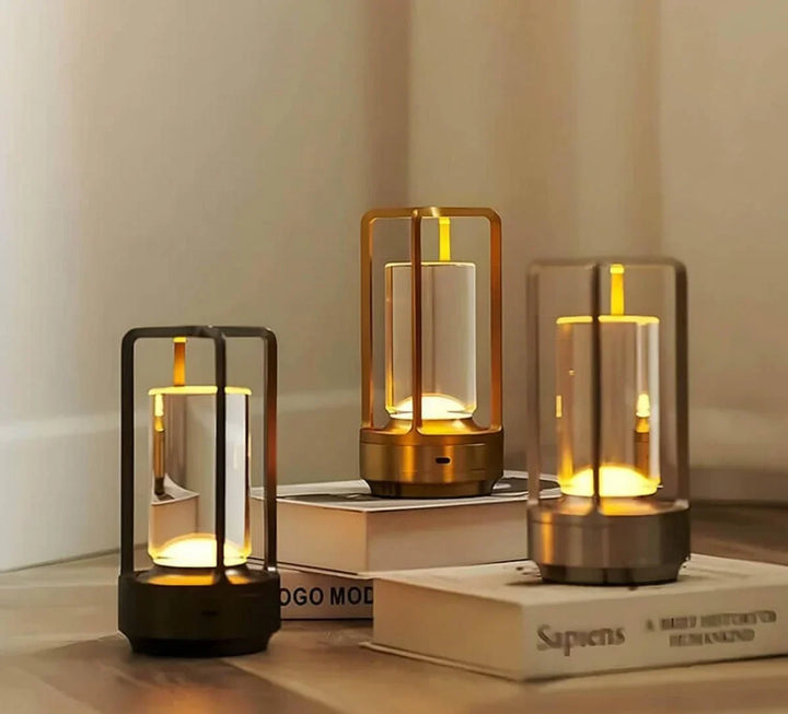 Waterproof and Portable Crystal Table Lamp - AuroraGlow-Gold-3 Colors - Touch Control-Nora Luxe