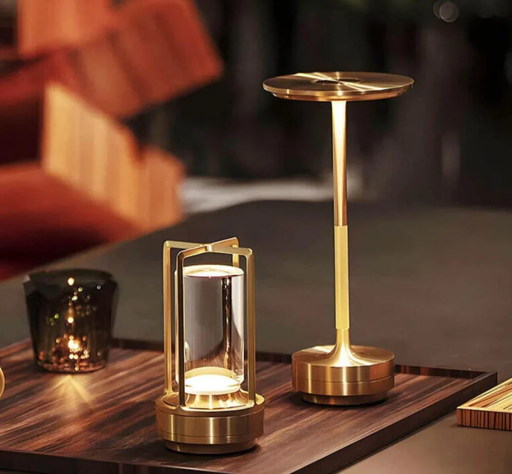 Waterproof and Portable Crystal Table Lamp - AuroraGlow-Gold-3 Colors - Touch Control-Nora Luxe