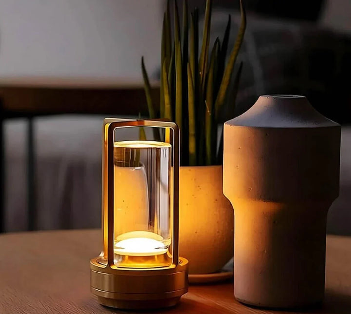 Waterproof and Portable Crystal Table Lamp - AuroraGlow-Gold-3 Colors - Touch Control-Nora Luxe