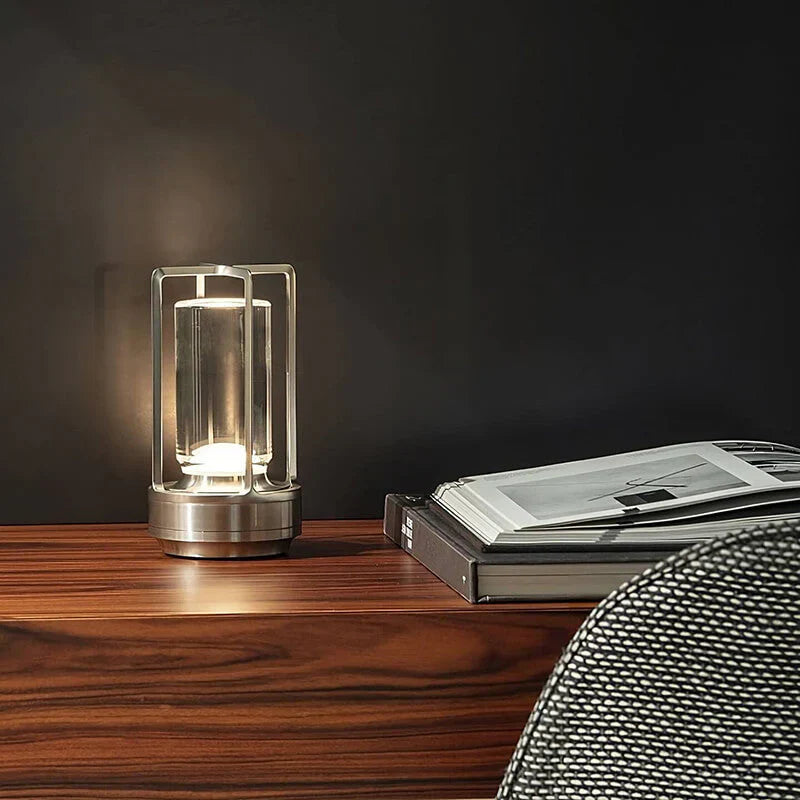 Waterproof and Portable Crystal Table Lamp - AuroraGlow-Silver-3 Colors - Touch Control-Nora Luxe
