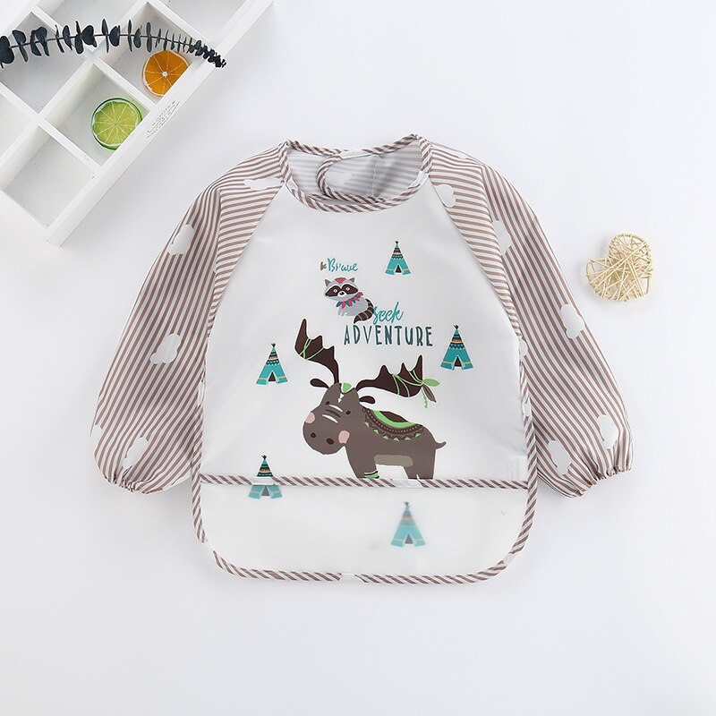 Waterproof Baby Bib Overall with Long Sleeves-Stag-0-3 Years old-Nora Luxe