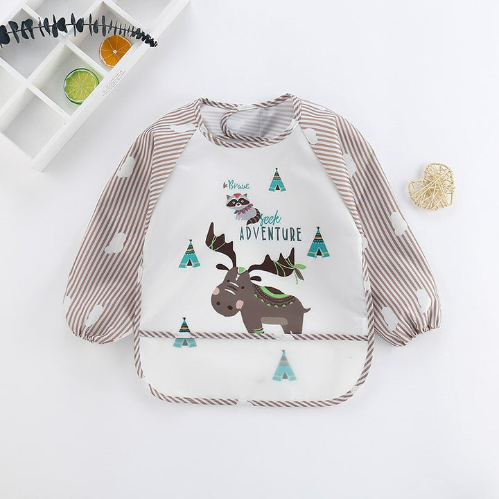 Waterproof Baby Bib Overall with Long Sleeves-Stag-0-3 Years old-Nora Luxe