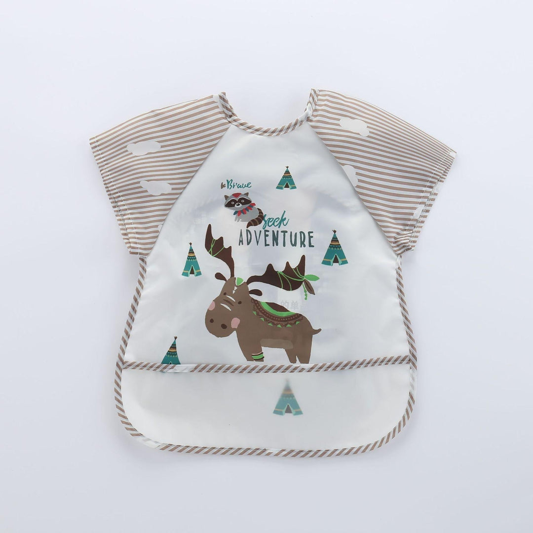 Waterproof Baby Bib with Sleeves-Q-0-3 years old-Nora Luxe