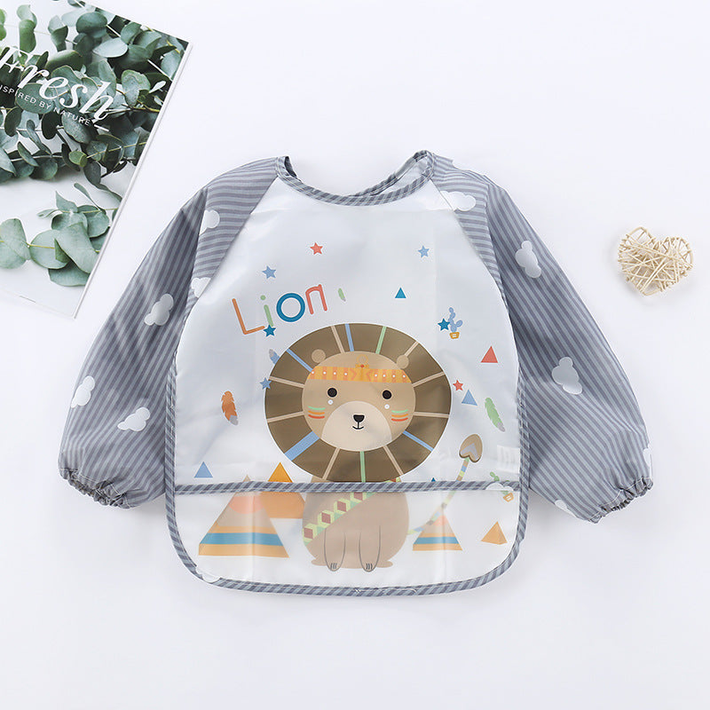Waterproof Baby Bib with Sleeves-T-0-3 years old-Nora Luxe