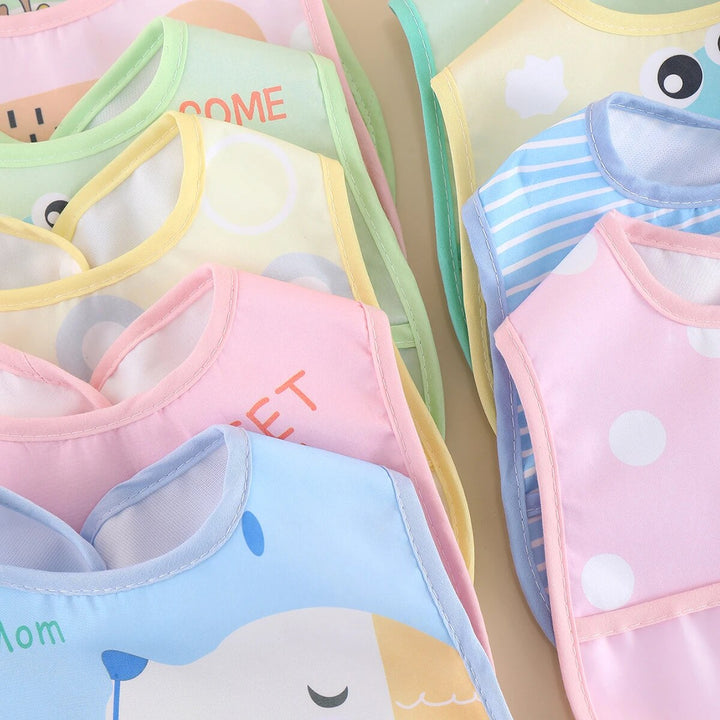 Waterproof Baby Bibs – Adjustable 5 Pieces-Blue - Random 5 pieces-Nora Luxe