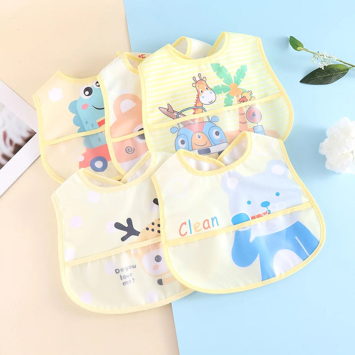 Waterproof Baby Bibs – Adjustable 5 Pieces-Blue - Random 5 pieces-Nora Luxe