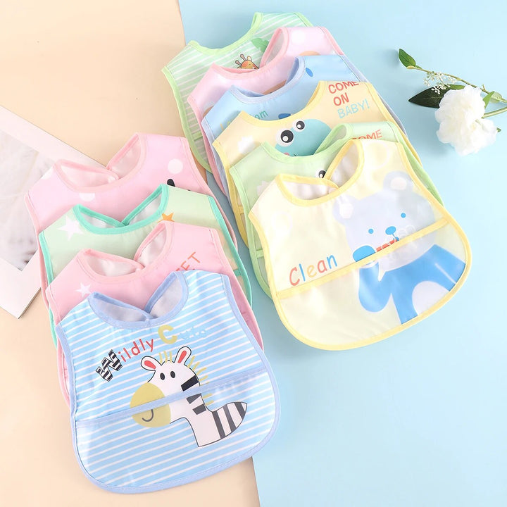 Waterproof Baby Bibs – Adjustable 5 Pieces-Blue - Random 5 pieces-Nora Luxe
