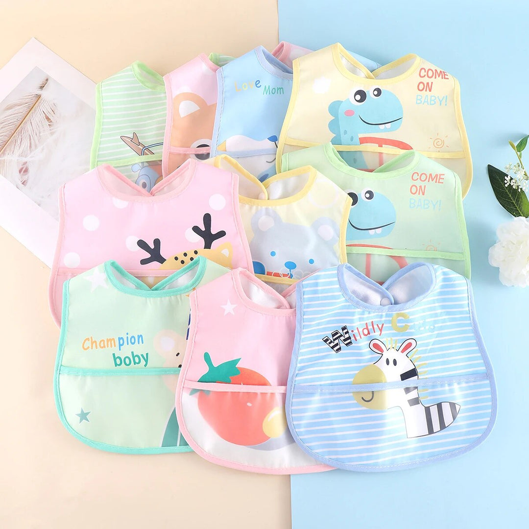 Waterproof Baby Bibs – Adjustable 5 Pieces-Blue - Random 5 pieces-Nora Luxe