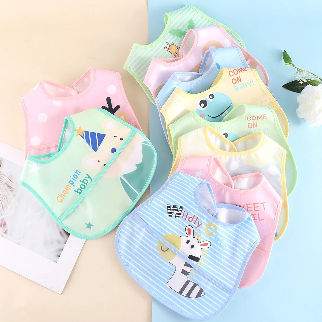 Waterproof Baby Bibs – Adjustable 5 Pieces-Blue - Random 5 pieces-Nora Luxe