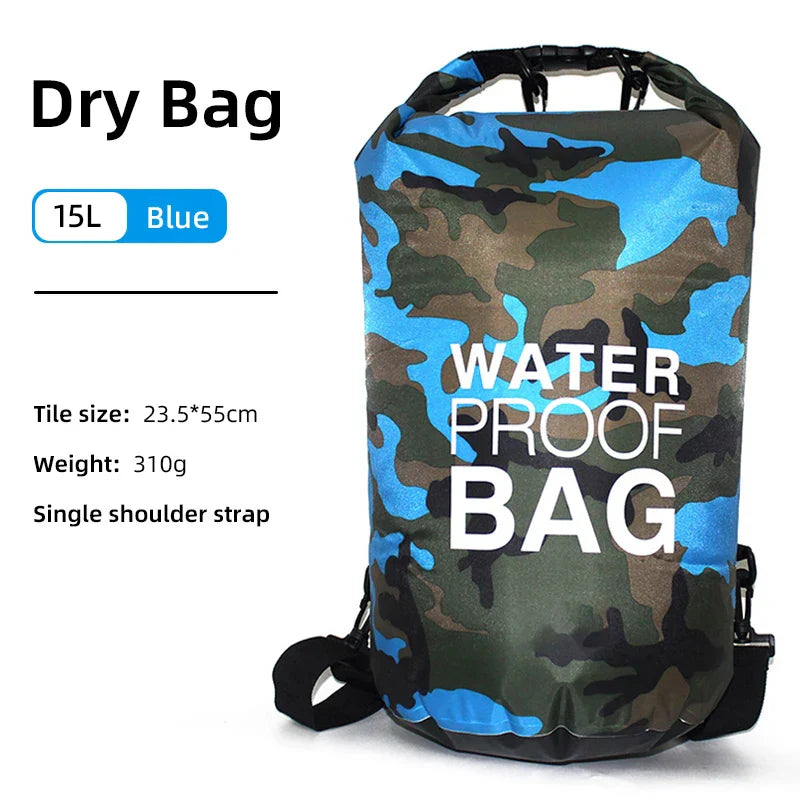 Waterproof Backpack with Wet/Dry Separation - AquaVault-Blue-15L-Nora Luxe
