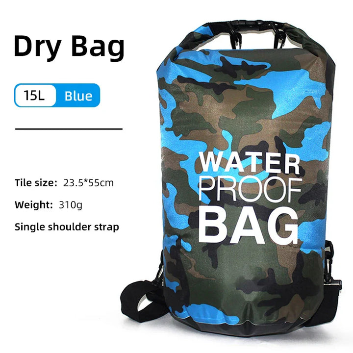 Waterproof Backpack with Wet/Dry Separation - AquaVault-Blue-15L-Nora Luxe