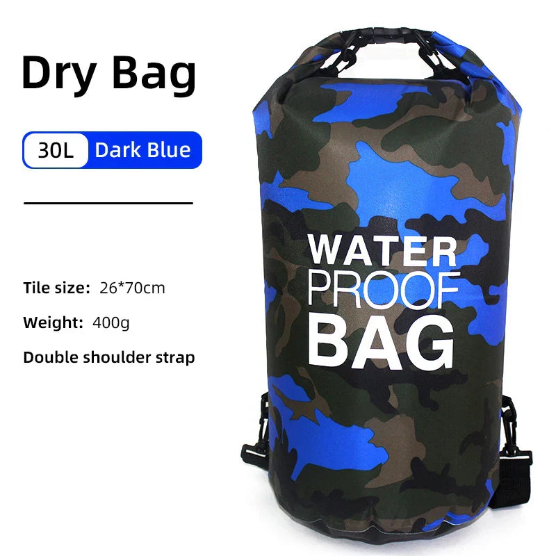 Waterproof Backpack with Wet/Dry Separation - AquaVault-Dark blue-15L-Nora Luxe