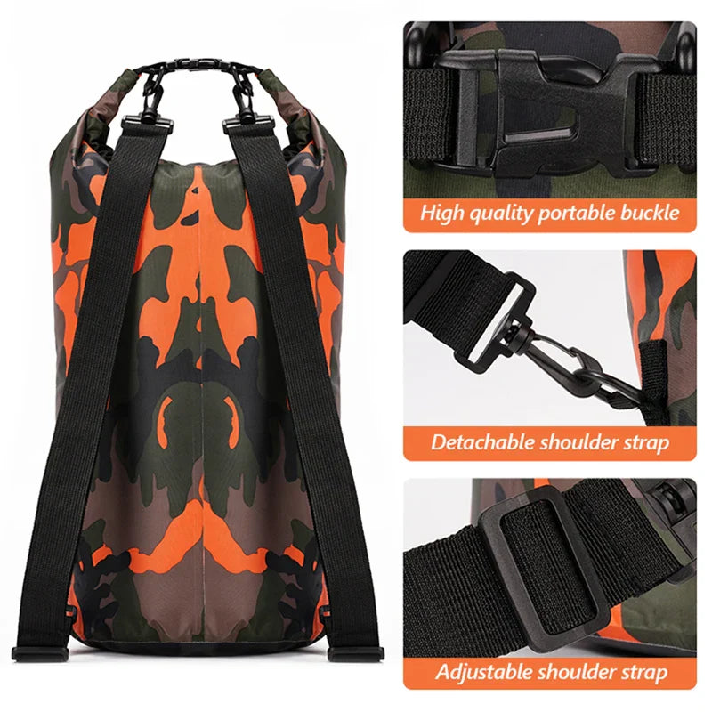 Waterproof Backpack with Wet/Dry Separation - AquaVault-Dark blue-15L-Nora Luxe