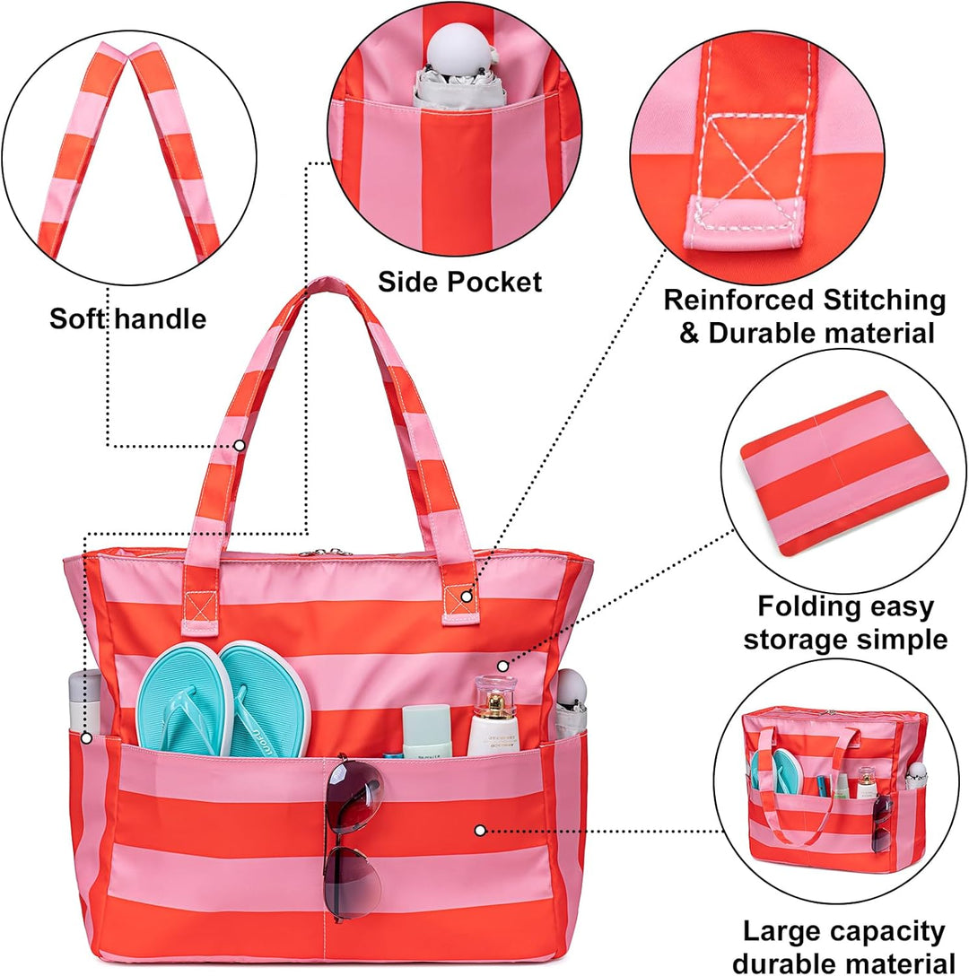 Extra Large Waterproof Beach Tote with Wet Compartment – Buy 1, Take 1 FREE