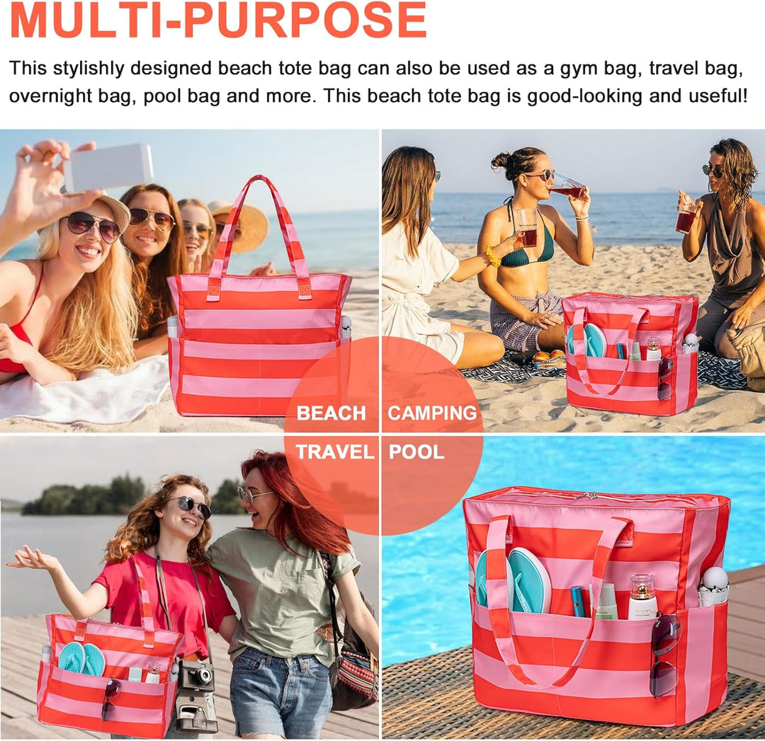 Extra Large Waterproof Beach Tote with Wet Compartment – Buy 1, Take 1 FREE