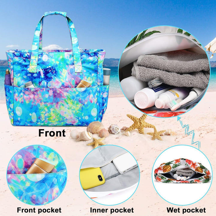 Extra Large Waterproof Beach Tote with Wet Compartment – Buy 1, Take 1 FREE