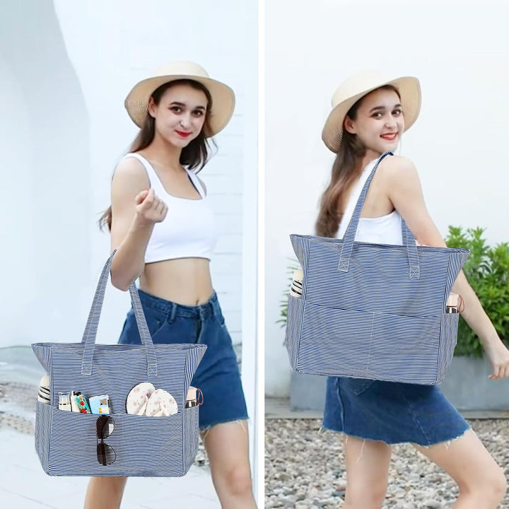 Extra Large Waterproof Beach Tote with Wet Compartment – Buy 1, Take 1 FREE