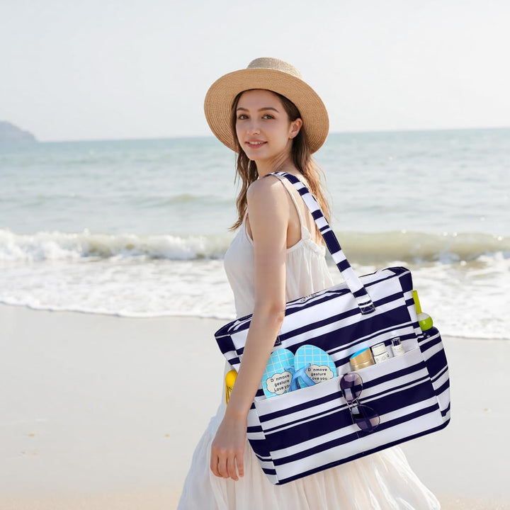 Extra Large Waterproof Beach Tote with Wet Compartment – Buy 1, Take 1 FREE