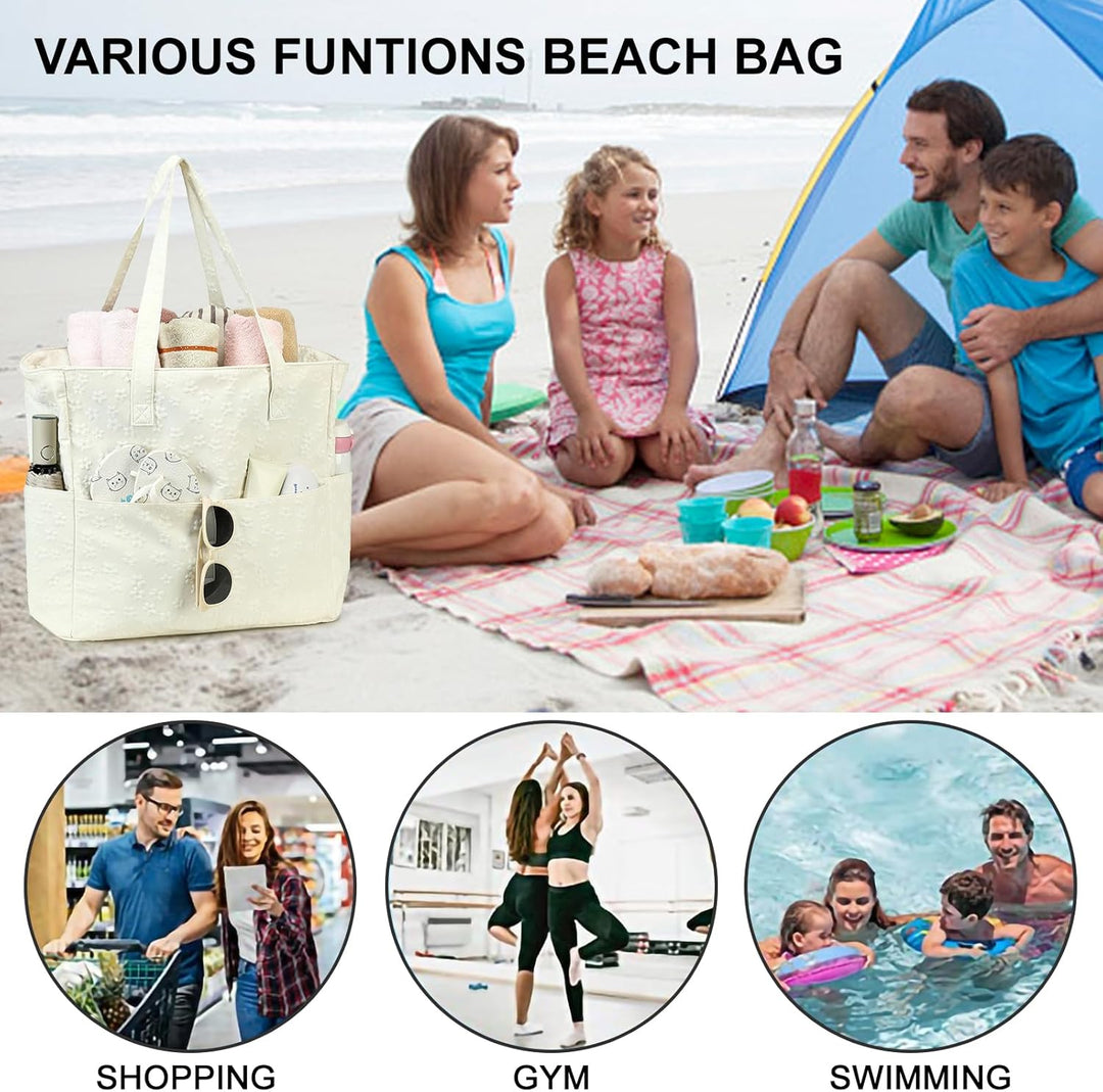 Extra Large Waterproof Beach Tote with Wet Compartment – Buy 1, Take 1 FREE
