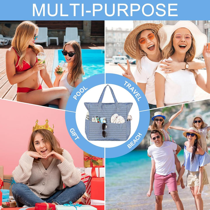 Extra Large Waterproof Beach Tote with Wet Compartment – Buy 1, Take 1 FREE