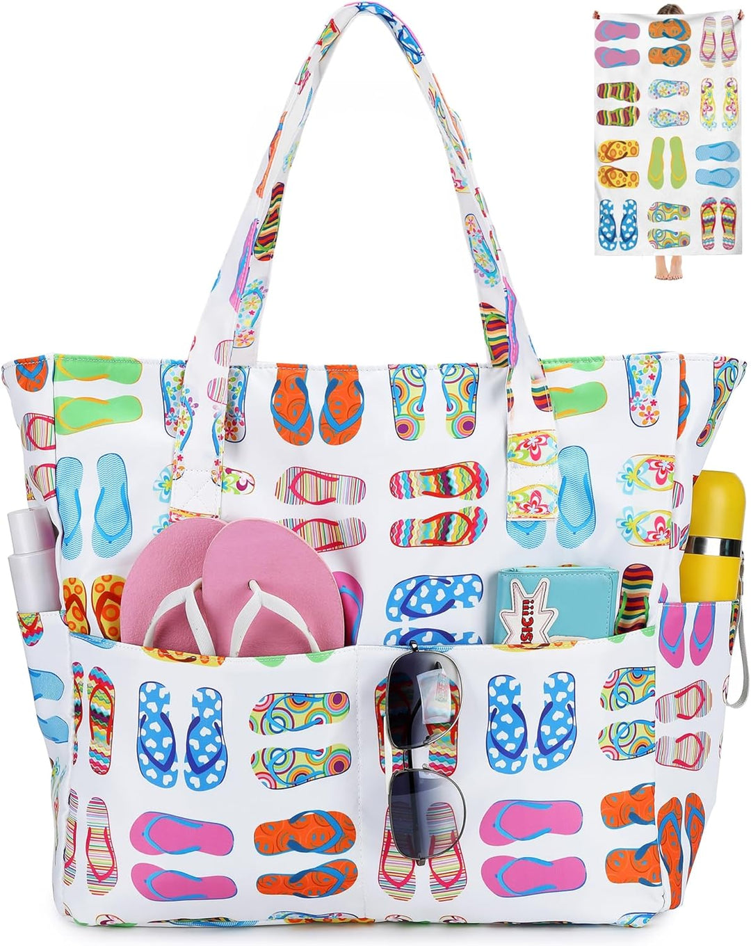 Extra Large Waterproof Beach Tote with Wet Compartment – Buy 1, Take 1 FREE