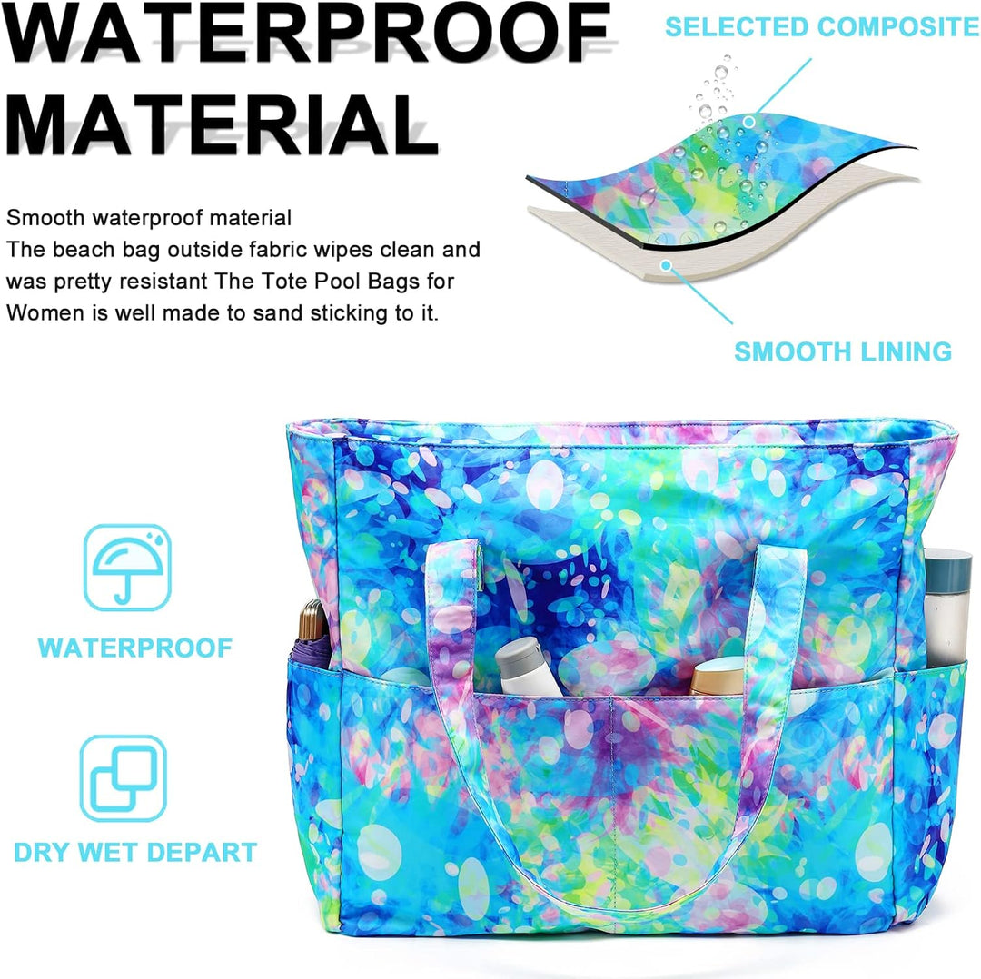 Extra Large Waterproof Beach Tote with Wet Compartment – Buy 1, Take 1 FREE