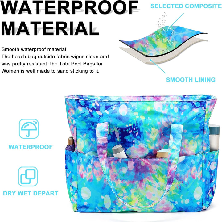 Extra Large Waterproof Beach Tote with Wet Compartment – Buy 1, Take 1 FREE