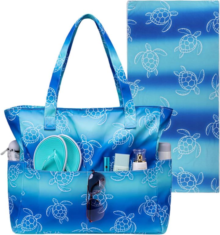 Extra Large Waterproof Beach Tote with Wet Compartment – Buy 1, Take 1 FREE