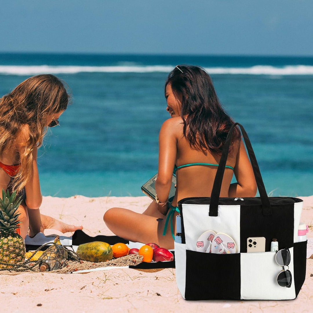 Extra Large Waterproof Beach Tote with Wet Compartment – Buy 1, Take 1 FREE