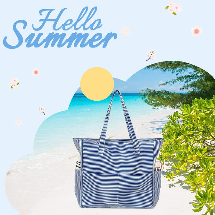 Extra Large Waterproof Beach Tote with Wet Compartment – Buy 1, Take 1 FREE
