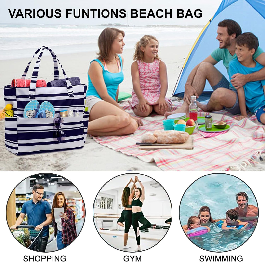 Extra Large Waterproof Beach Tote with Wet Compartment – Buy 1, Take 1 FREE