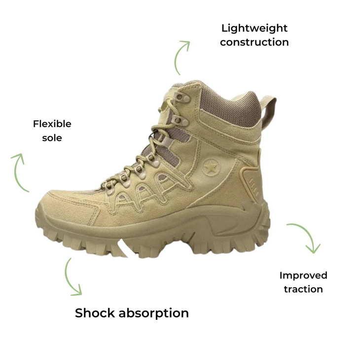 Waterproof Boots - TacticalPro-Khaki-5.0-Nora Luxe