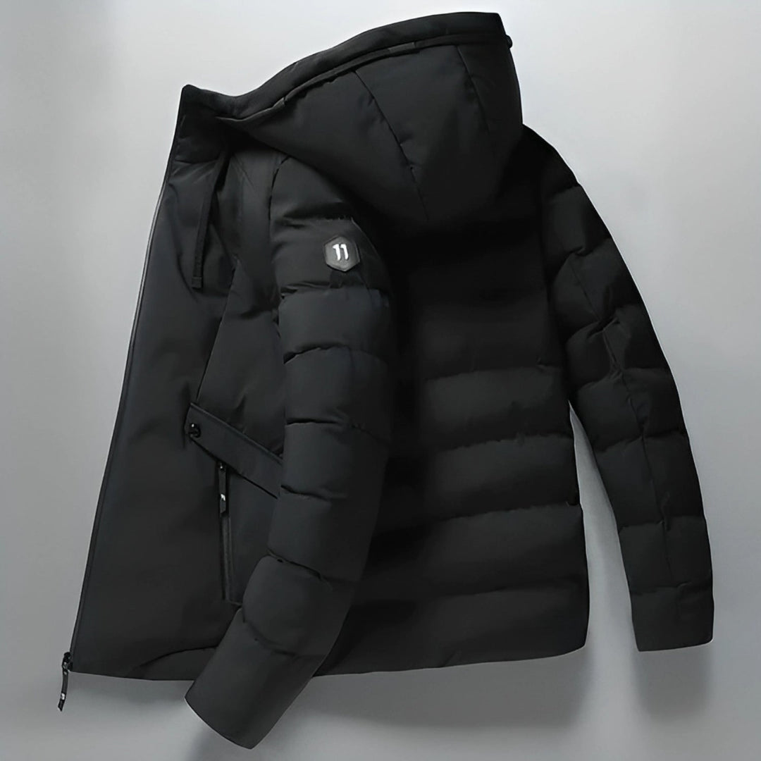 Waterproof Comfortable Men's Winter Parka - Arwin-Black-M-Nora Luxe