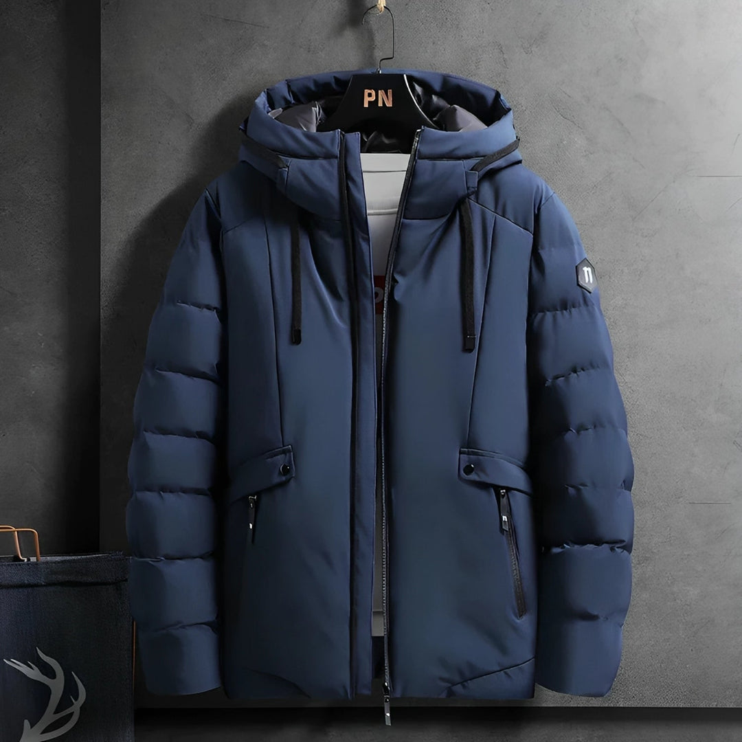 Waterproof Comfortable Men's Winter Parka - Arwin-Blue-M-Nora Luxe