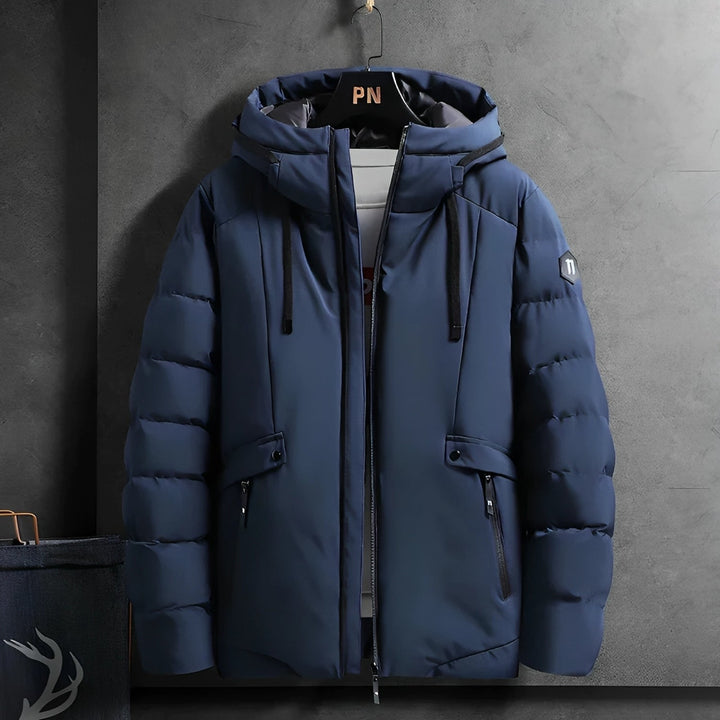 Waterproof Comfortable Men's Winter Parka - Arwin-Blue-M-Nora Luxe