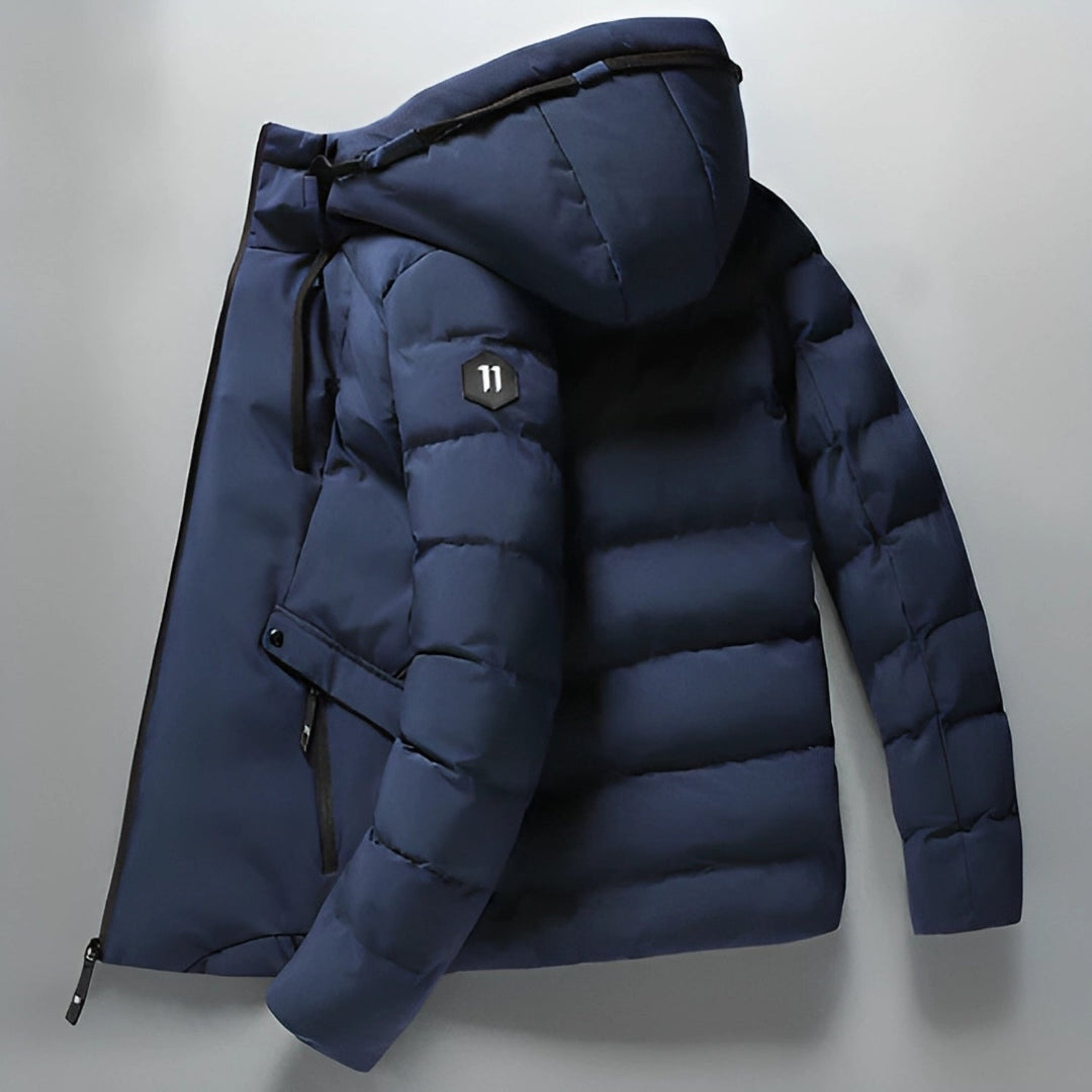 Waterproof Comfortable Men's Winter Parka - Arwin-Blue-M-Nora Luxe