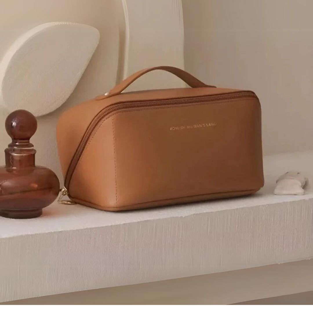 Waterproof Cosmetic Bag - BeautyGuard-Brown-Nora Luxe