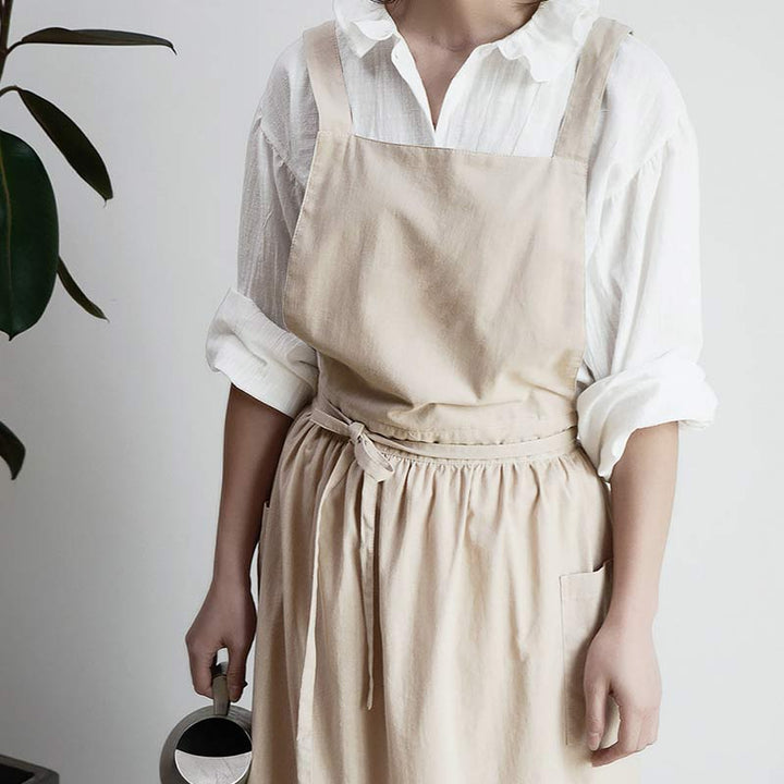 Waterproof Cotton Apron with Convenient Pockets - ChefMate-Pink-Nora Luxe