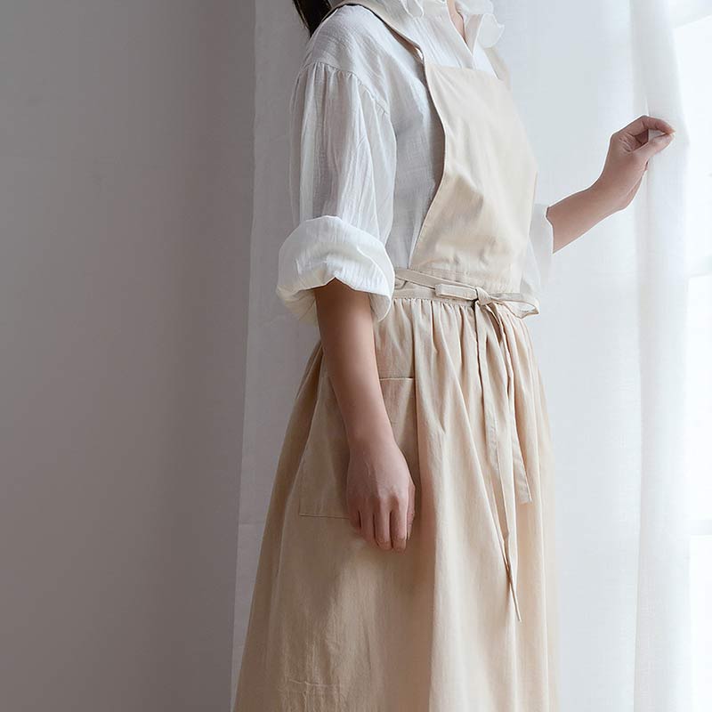Waterproof Cotton Apron with Convenient Pockets - ChefMate-Pink-Nora Luxe
