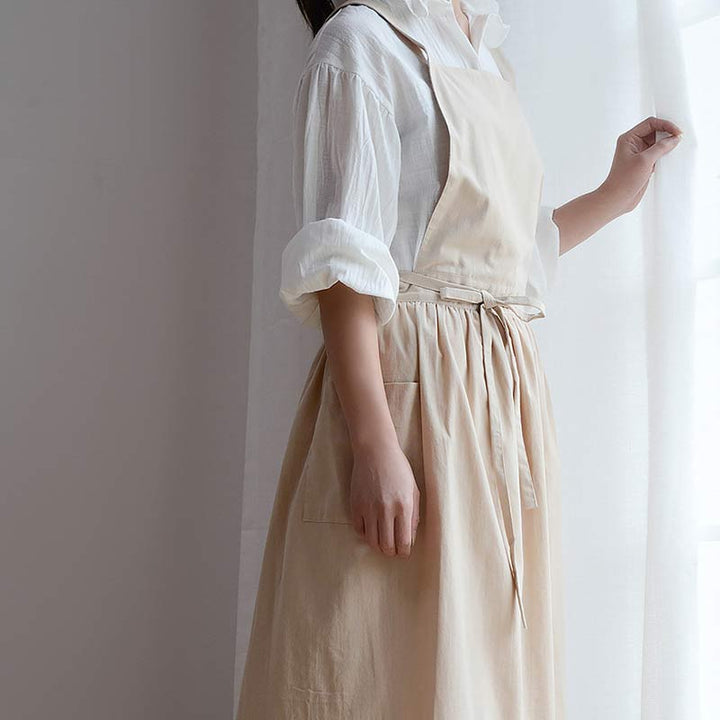 Waterproof Cotton Apron with Convenient Pockets - ChefMate-Pink-Nora Luxe