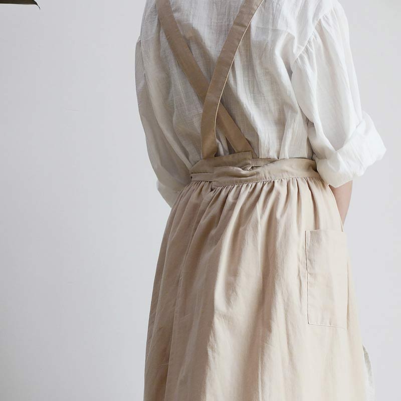 Waterproof Cotton Apron with Convenient Pockets - ChefMate-Pink-Nora Luxe