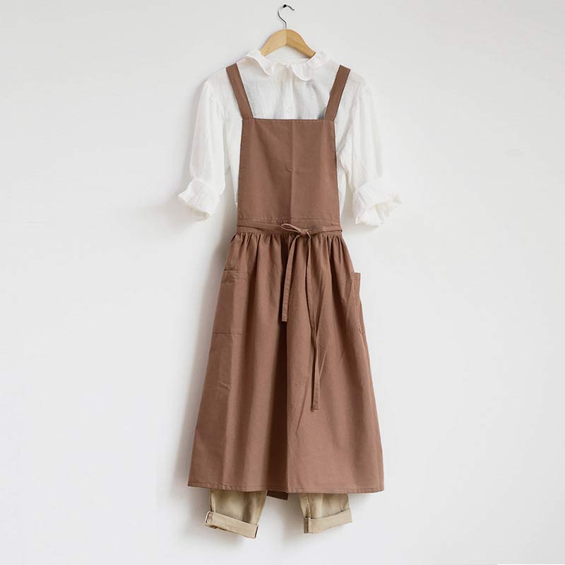 Waterproof Cotton Apron with Convenient Pockets - ChefMate-Pink-Nora Luxe