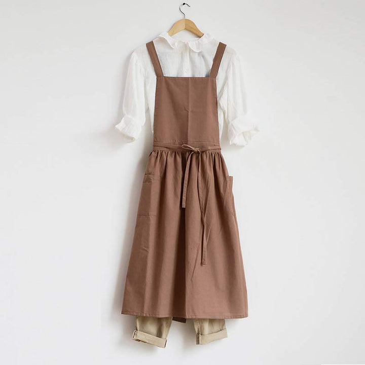 Waterproof Cotton Apron with Convenient Pockets - ChefMate-Pink-Nora Luxe