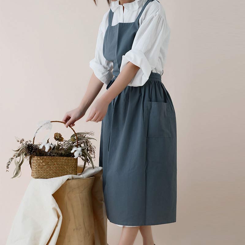 Waterproof Cotton Apron with Convenient Pockets - ChefMate-Pink-Nora Luxe