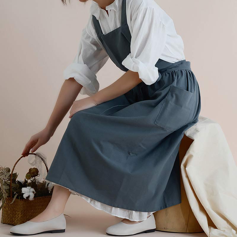 Waterproof Cotton Apron with Convenient Pockets - ChefMate-Pink-Nora Luxe