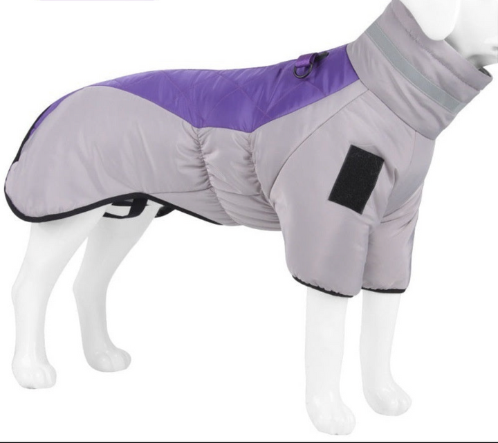 Waterproof Dog Coat - WeatherPaws-Gray-Purple-XL-Nora Luxe