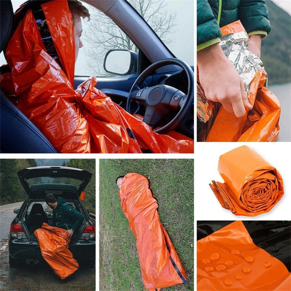 Waterproof Emergency Sleeping Bag - SurvivalShield Bivy-Orange-Nora Luxe