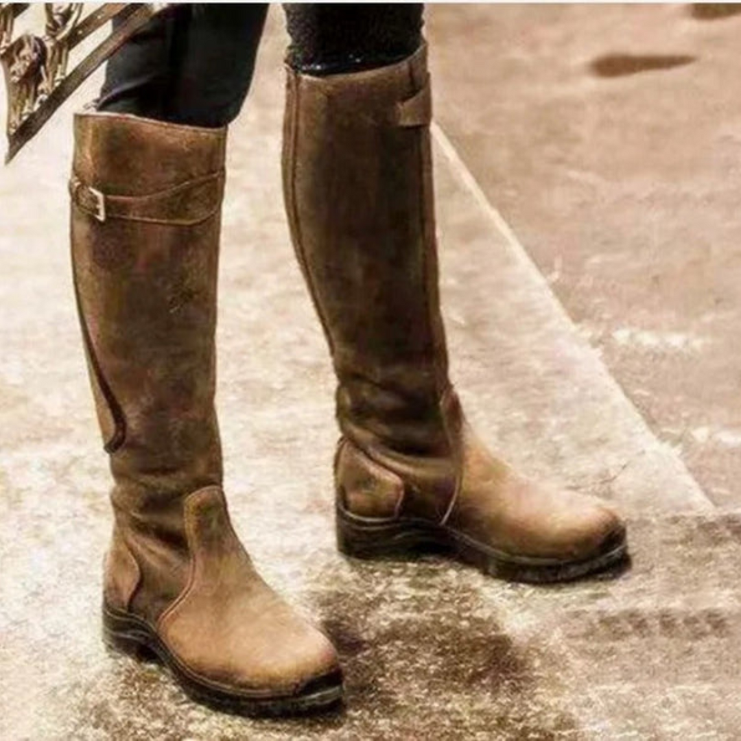 Waterproof High Women's Boots with Heel - Aurora-Brown-3.0-Nora Luxe